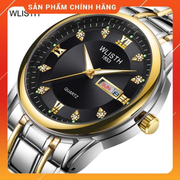 Đồng hồ nam cao cấp dây thép hiệu Wlisth,chống vô nước,chống xước,có dạ quang,bảo hành12 tháng,1 đổi 1
