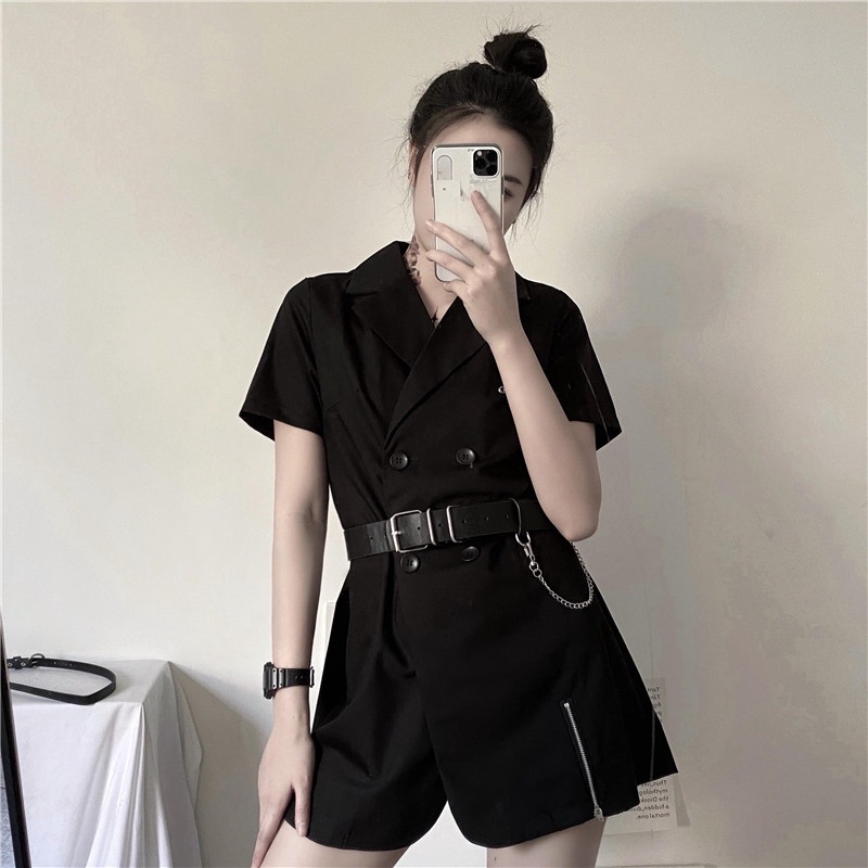 Đầm ngắn tay ôm eo phong cách Hàn Quốc cổ điển cho nữ