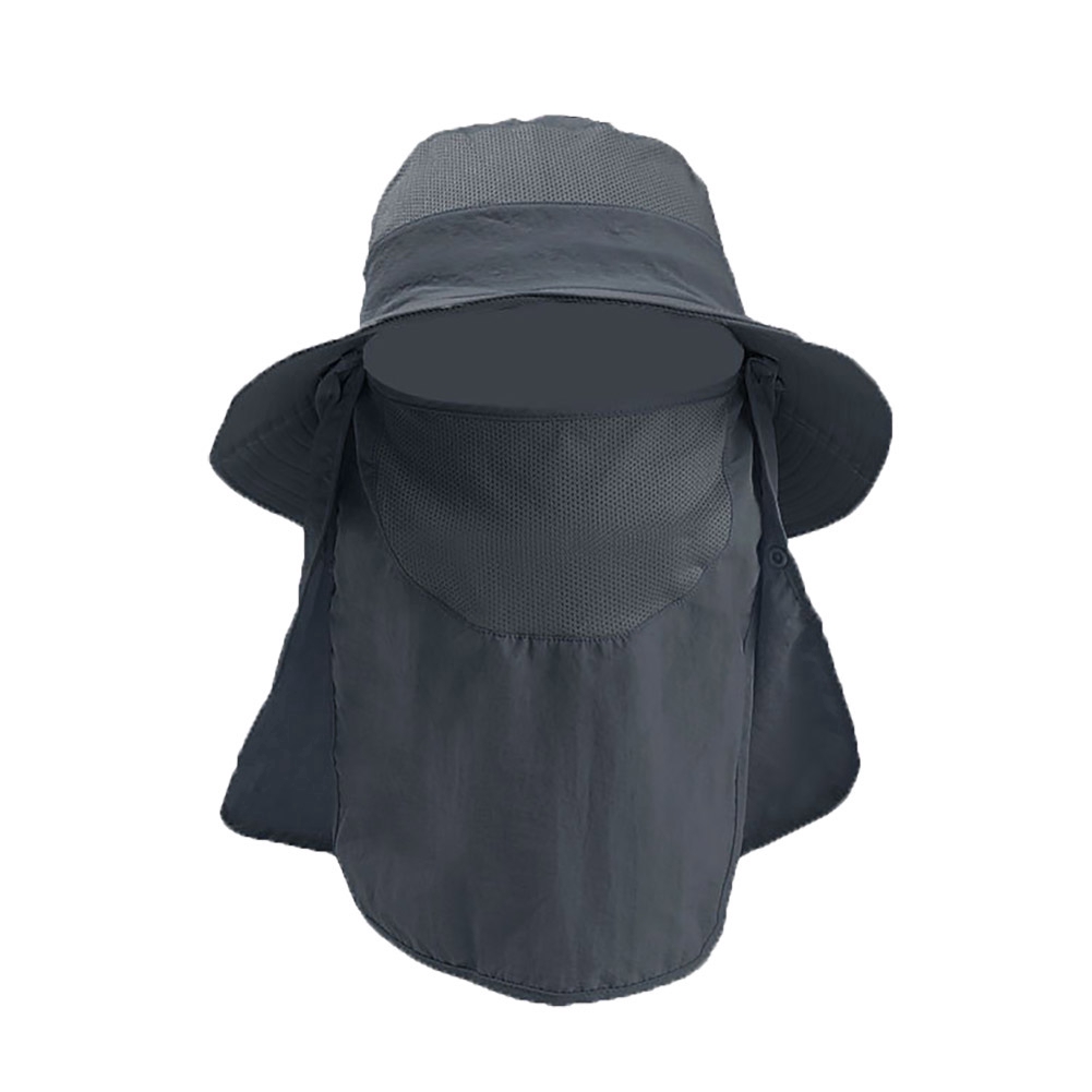Outdoor Sport Hiking Visor Breathable Hat UV Protection Face Neck Cover Fishing Sun Protect Cap Flap Hat Wide Brim Buckle