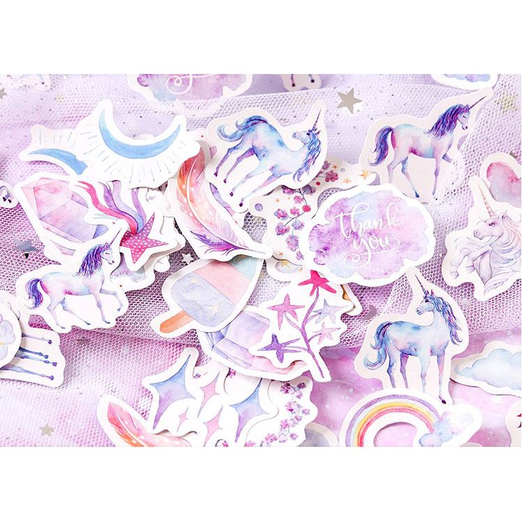 Bộ 46 Sticker Hàn Quốc hình Kỳ Lân trang trí E24