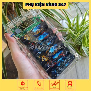 Box sạc mica 6 cell ⚡ SẠC NHANH ⚡ Hộp sạc dự phòng 18650 mạch sạc nhanh QC 3.0 15000mah