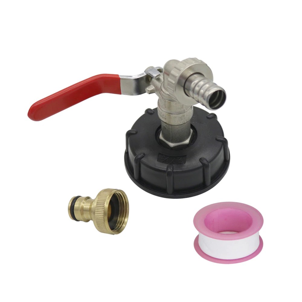 Bộ vòi nước bằng nhựa / sắt 1/2" kèm van dẫn nước và băng keo S60X6 IBC
