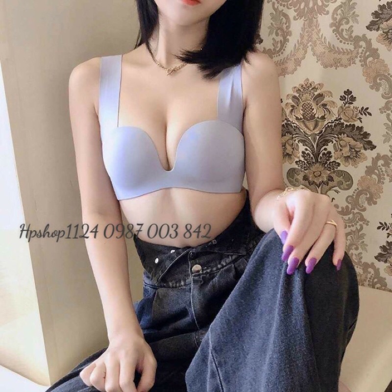 Áo ngực su không gọng bản to không viền may chống hằn Q604