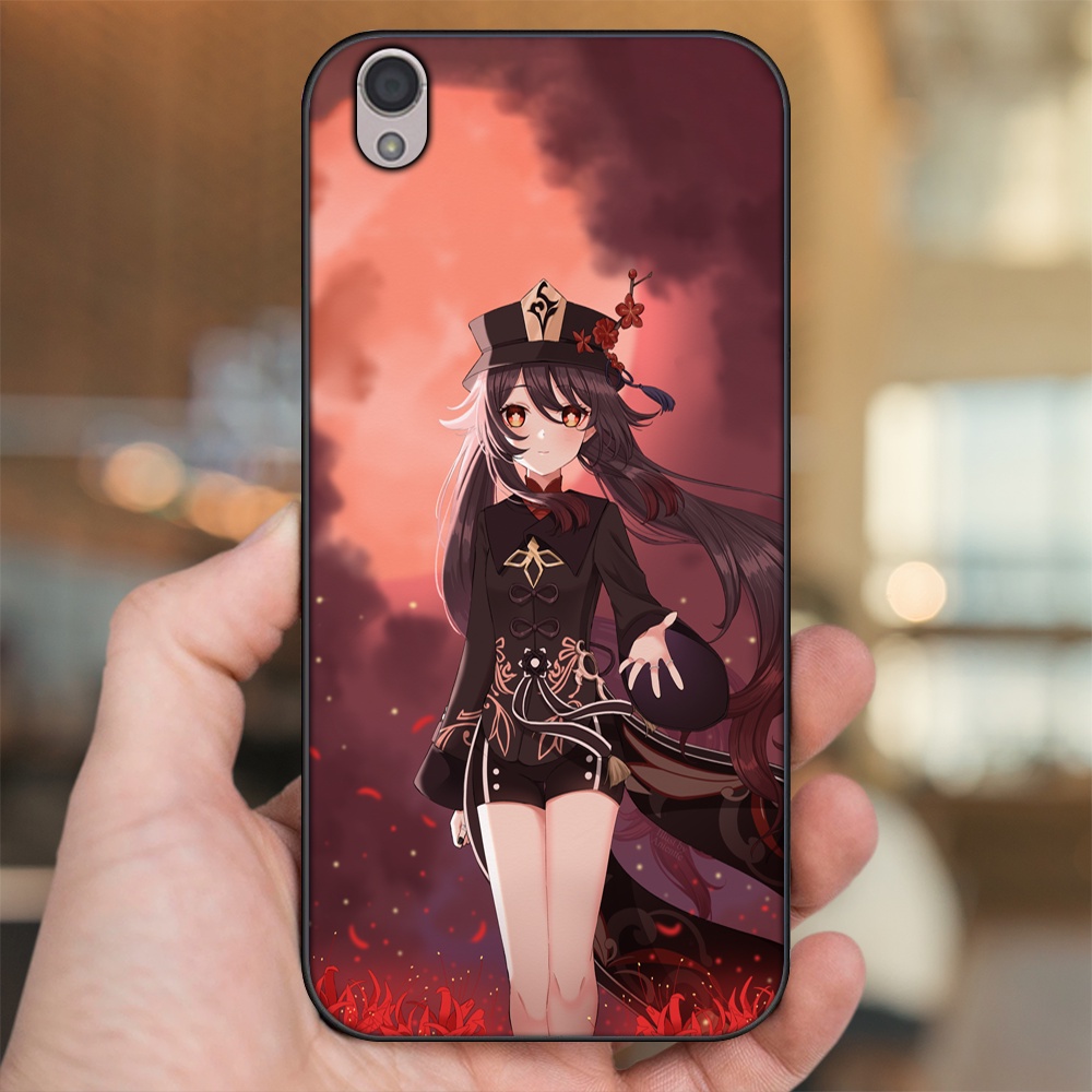 Ốp lưng Oppo A37 Neo 9, F1 Plus viền đen in hình Hutao Genshin Impact