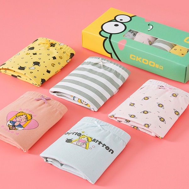 Set 5 QuầN LóT Boxer Cotton ThờI Trang Cho Bé GáI (3-12 TuổI)