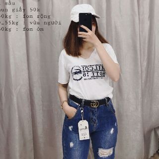 Áo thun giấy cổ tim