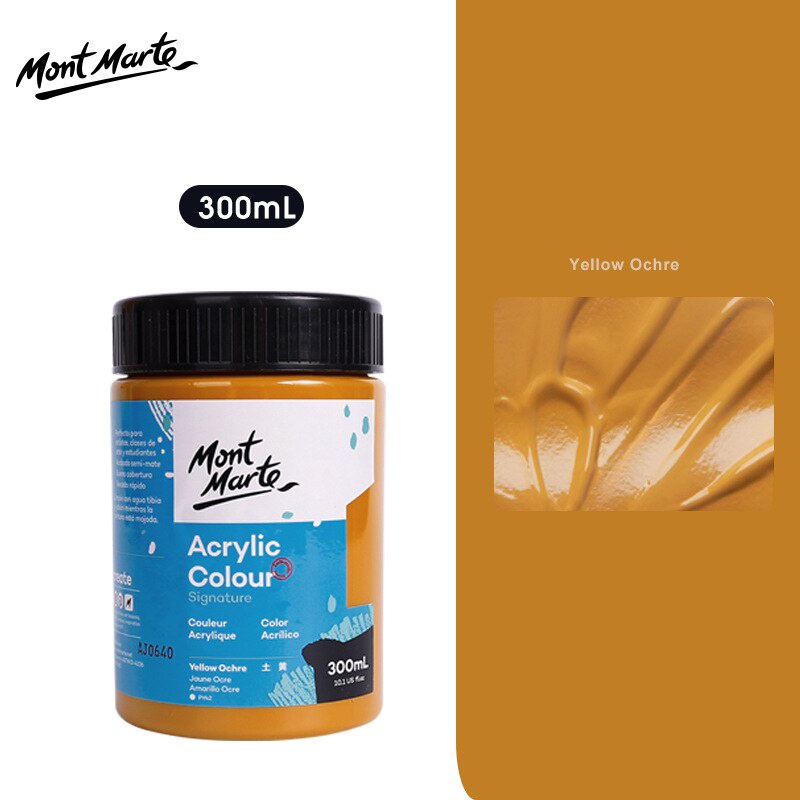 Màu Acrylic Mont Marte 300ml - Yellow Ochre - Acrylic Colour Paint Signature 300ml (10.1oz) - MSCH3005