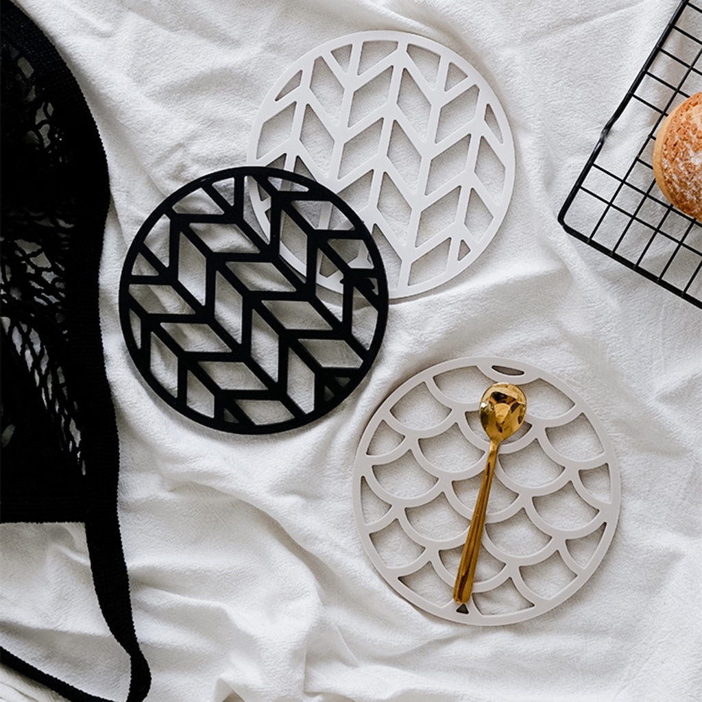 YIYU Miếng lót nồi cách nhiệt chống trượt bằng silicone nhiều màu phong cách Bắc Âu cao cấp