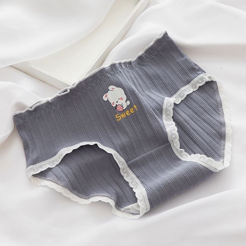 Quần lót cotton Cao Cấp viền ren mềm mại kháng khuẩn, quần lót nữ họa tiết dễ thương L2899