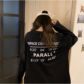 Áo thun tay dài phom rộng PARALL phong cách ulzzang Hàn Quốc siêu cá tính