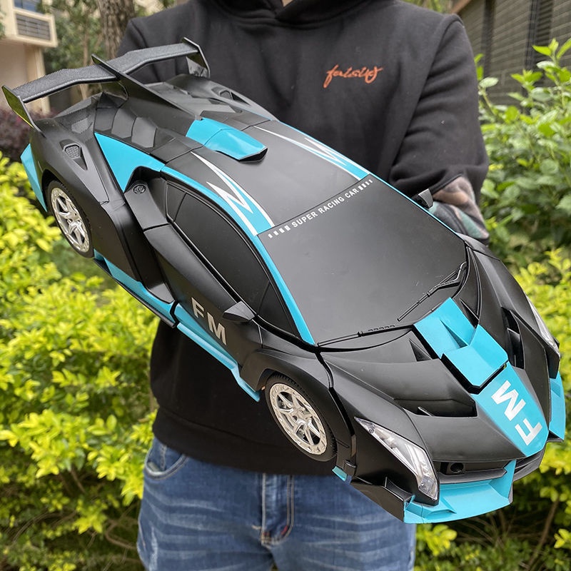 ✉Quá khổ Lamborghini ô tô điều khiển từ xa đồ chơi trẻ em sạc xe ô tô điều khiển từ xa có thể biến dạng cậu bé drift đua