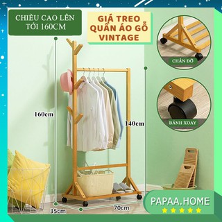 Cây Treo Quần Áo Đứng Bằng Gỗ Cao Cấp,Giá Treo Đồ Đứng Nội Thất Kiểu Hàn L2 PAPAA.HOME