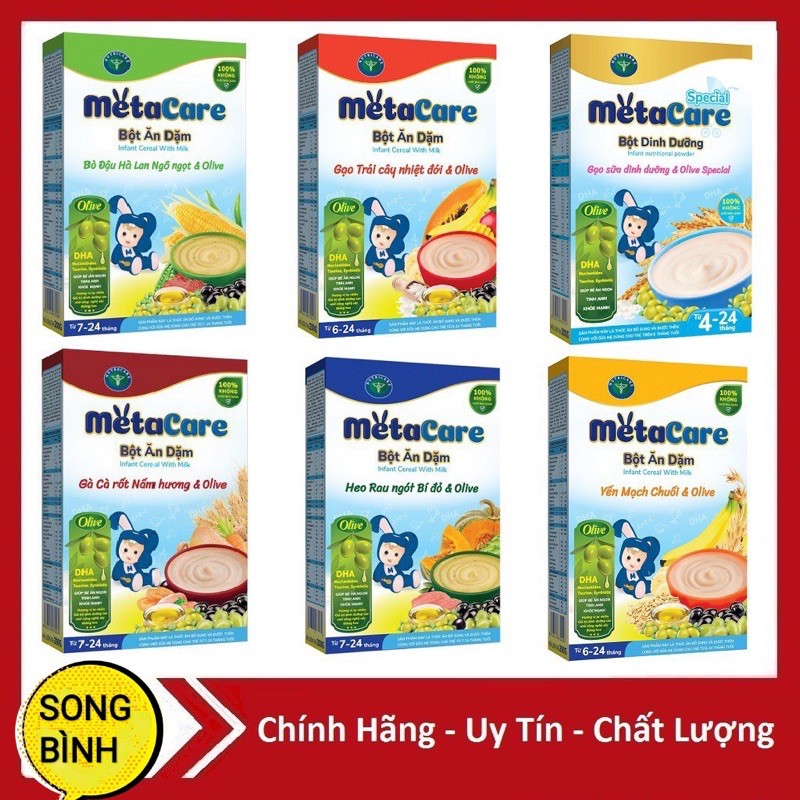 Bột ăn dặm  dinh duõng nutricare metacare 200g cho bé từ 4 tháng, 6 tháng trở lên