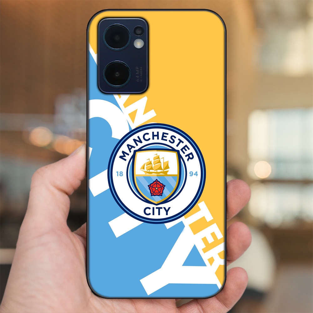 Ốp lưng Oppo Reno 7 5G viền đen in hình Manchester City MC