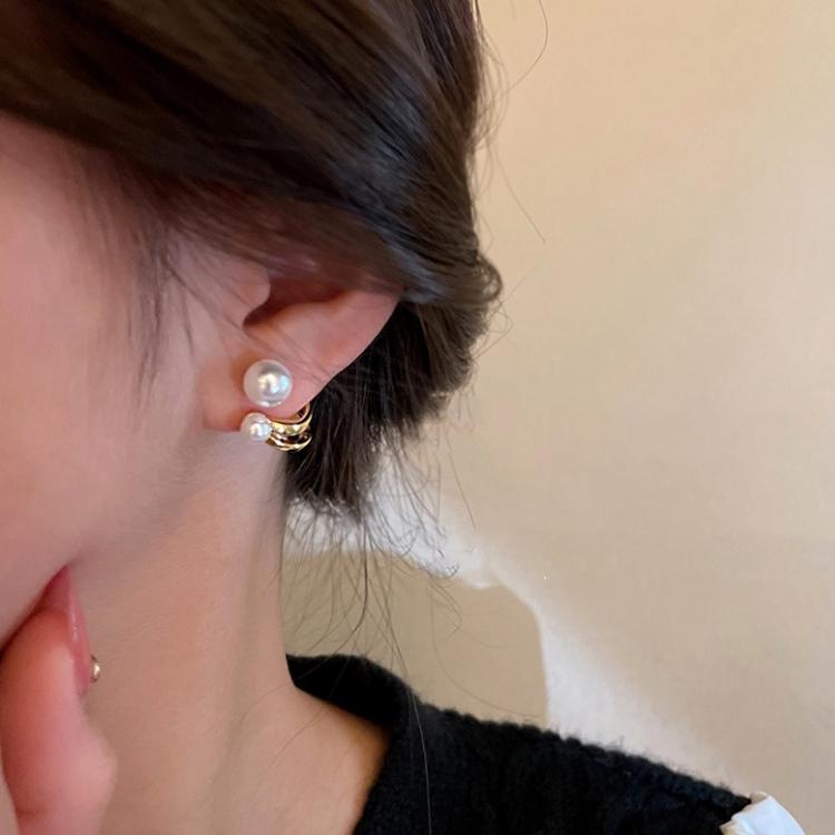 Bông tai ngọc trai nhân tạo lớn sang trọng hiện đại Mely N28