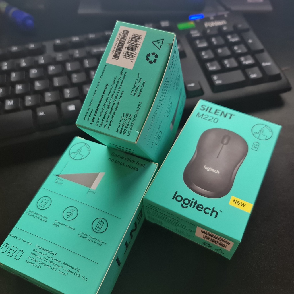 Chuột Không Dây Logitech M220 Không Tiếng Động - Có Công Tắc - Độ Nhạy Cao - Bấm êm - Bảo Hành 12 Tháng