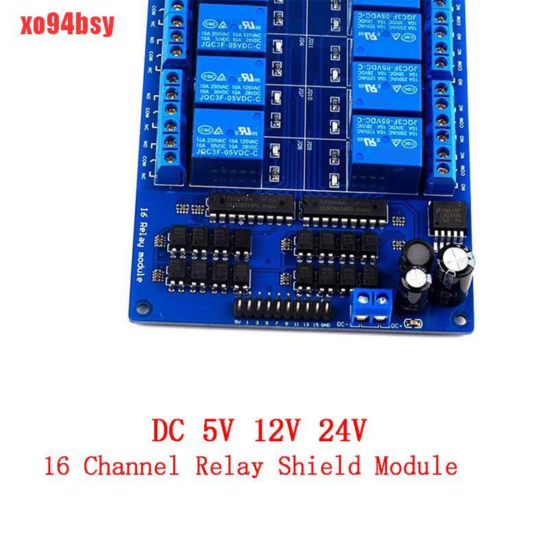 [xo94bsy]16-Channel 12V Relay Shield Module with optocoupler LM2576 Power supply Arduino