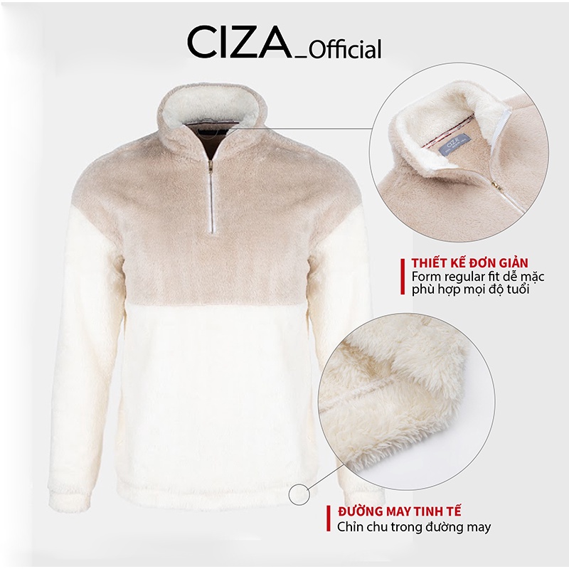 Áo khoác lông cừu dài tay nam CIZA cao cấp form Unisex siêu ấm thời trang mùa đông size S M L XL APDR05