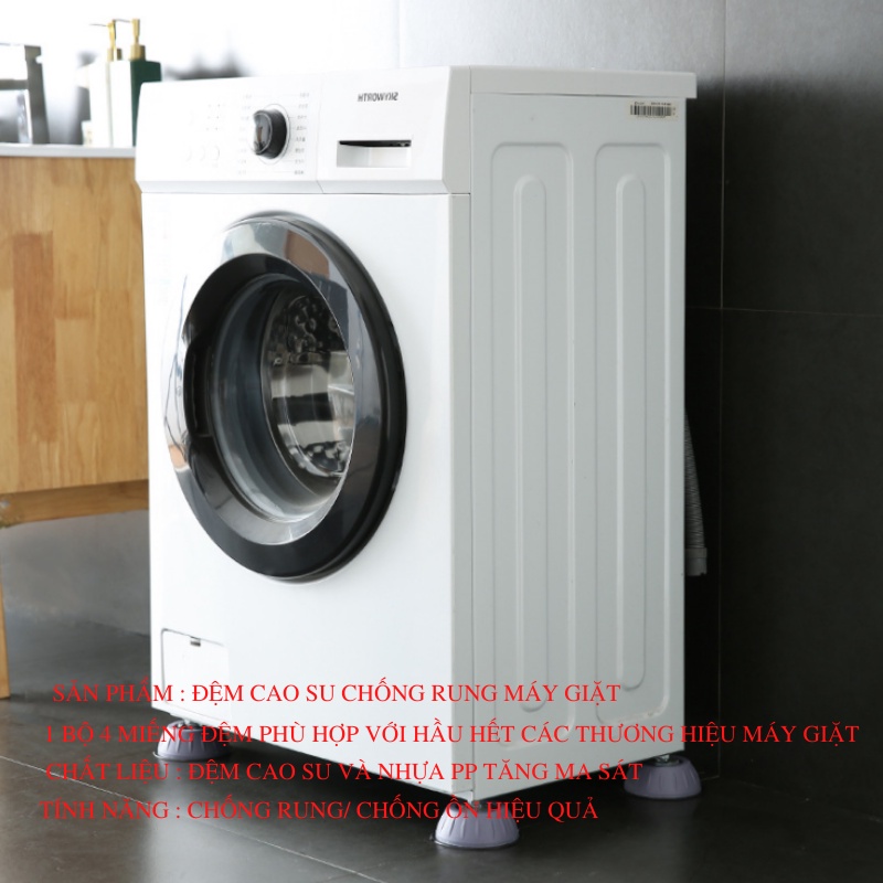 [Bộ 4 miếng] Cao su đệm chân chống rung, chống ồn máy giặt