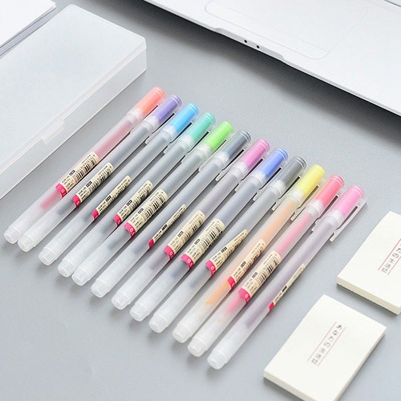 Set 12 Bút Mực Gel 0.5mm (12 Màu Khác Nhau)