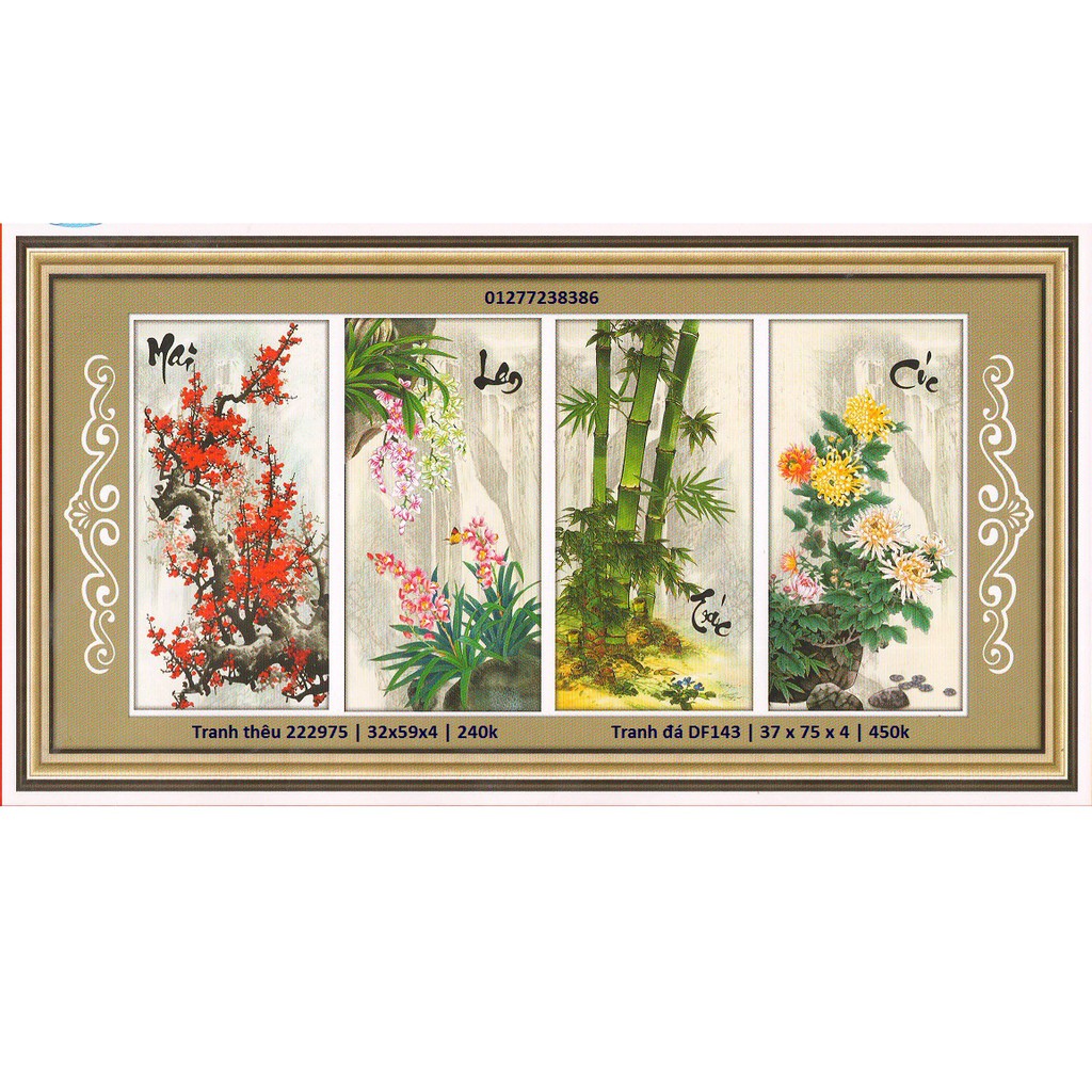 (TH) Tranh thêu chữ thập - tranh đính đá tứ quý | BigBuy360 - bigbuy360.vn