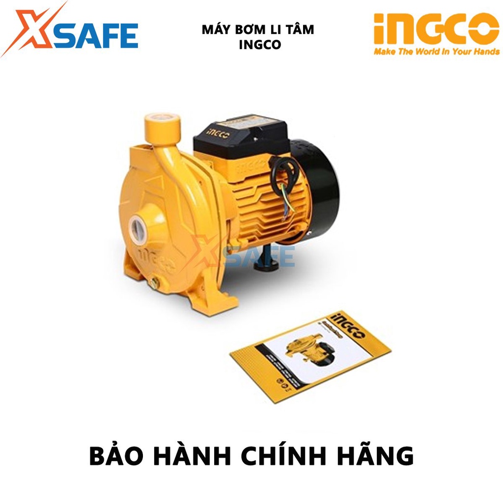 Máy bơm li tâm INGCO CPM7508 Máy bơm nước công suất 750W(1HP), chiều cao bơm tối đa 30m, hút/bơm sâu tối đa 8m - XSAFE