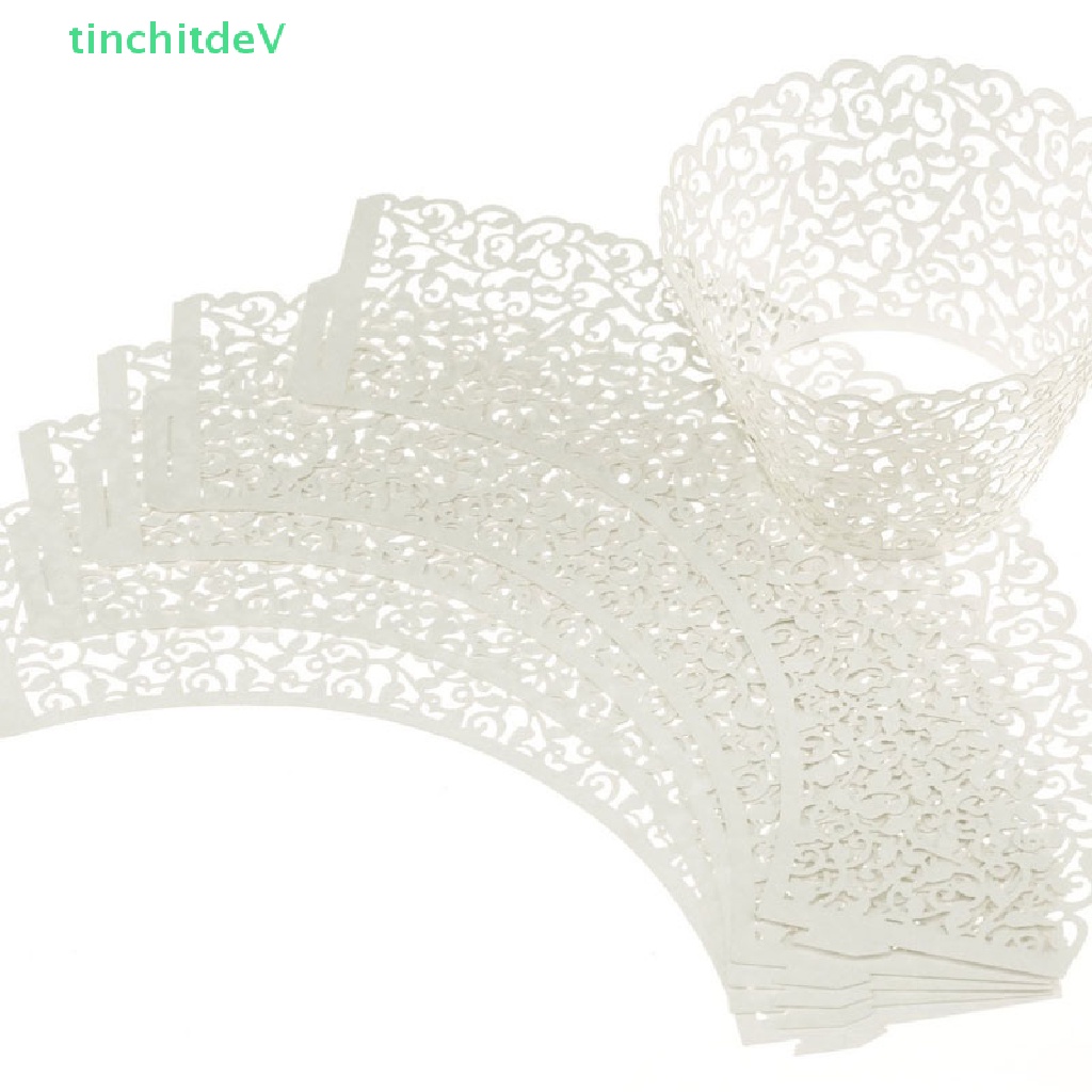 [TinchitdeV] Bộ 50 Giấy Lót Bánh Cupcake Cắt Laser Hình Ren Nhỏ [Mới]