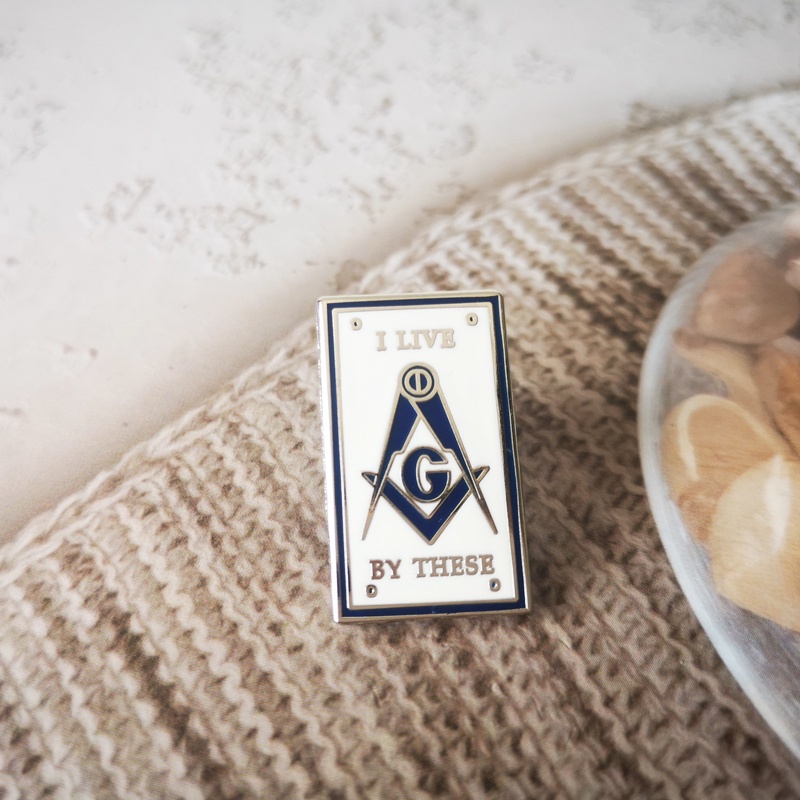 Ghim Cài Áo Phong Cách Mason Freemason BLM68 I live by these1.5 and 2.6cm