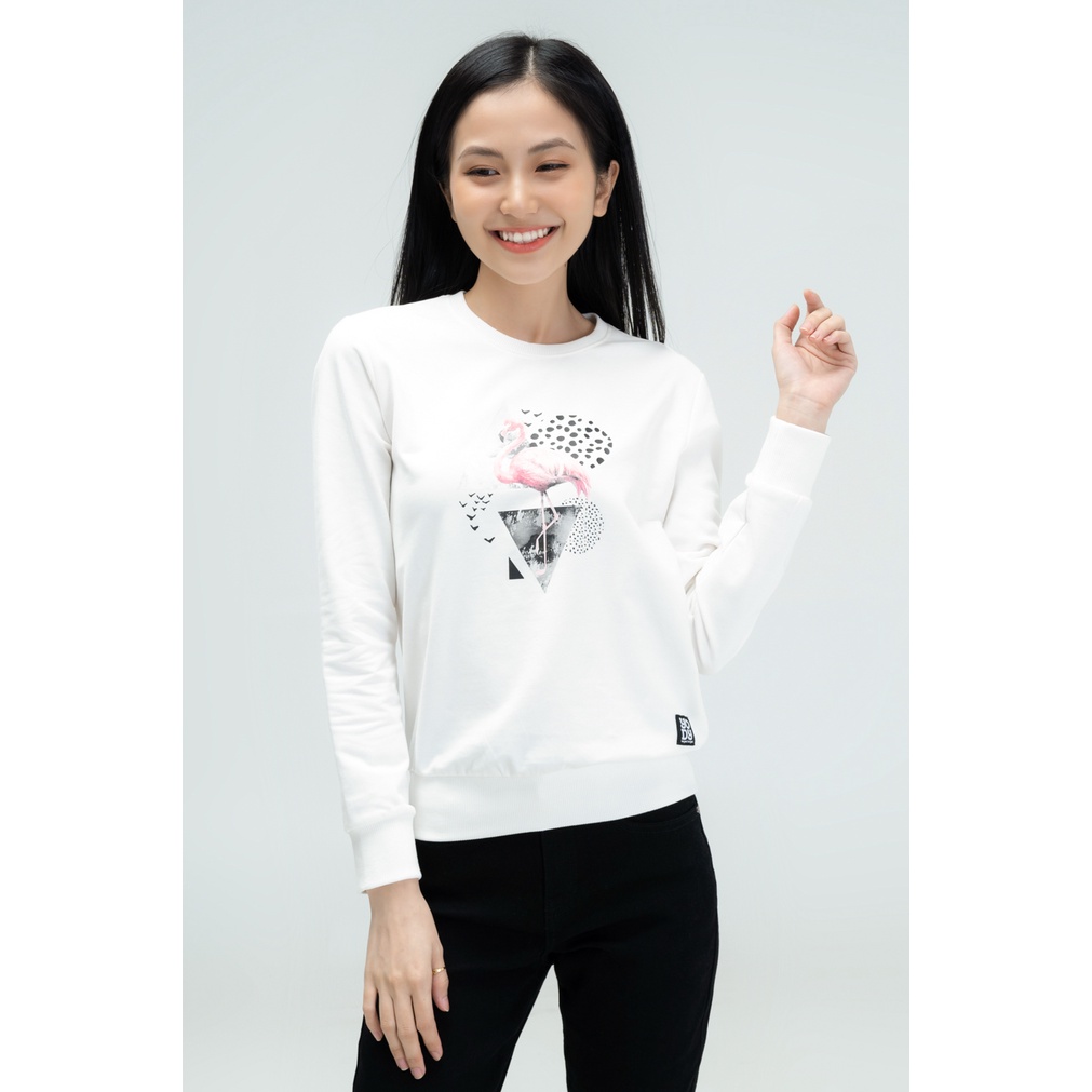 Áo nỉ nữ YODY cổ tròn sợi cotton Eco in hình Flamingo ATN4424 | BigBuy360 - bigbuy360.vn