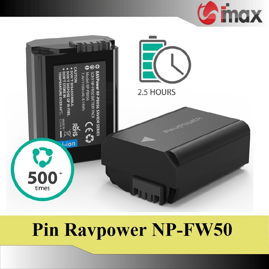 Pin máy ảnh Ravpower cho Sony NP-FW50