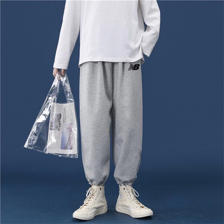 Original New Balance Spring and winter Sweatpants casual pants Unisex Plus velvet Tie feet trousers Fashion all-match Loose Run underwear