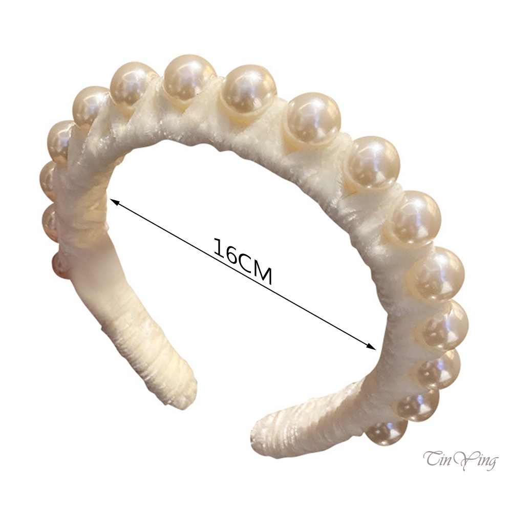 GETNOIVAS Cài tóc bằng vải đính ngọc trai giả sang trọng cho nữ