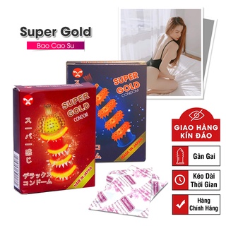 Bao Cao Su Super Gold Hộp 2 Bao - Bcs Gân Gai Siêu Lớn Nội Địa Nhật Bản Mang Lại Cảm Giác Siêu Kích Thích