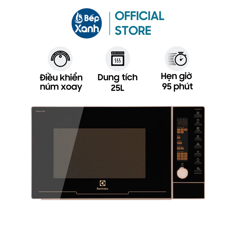 [FREESHIP HCM] Lò Vi Sóng Có Nướng Electrolux EMG25D89GGP 25 lít - 9 Chế Độ - Khoá An Toàn