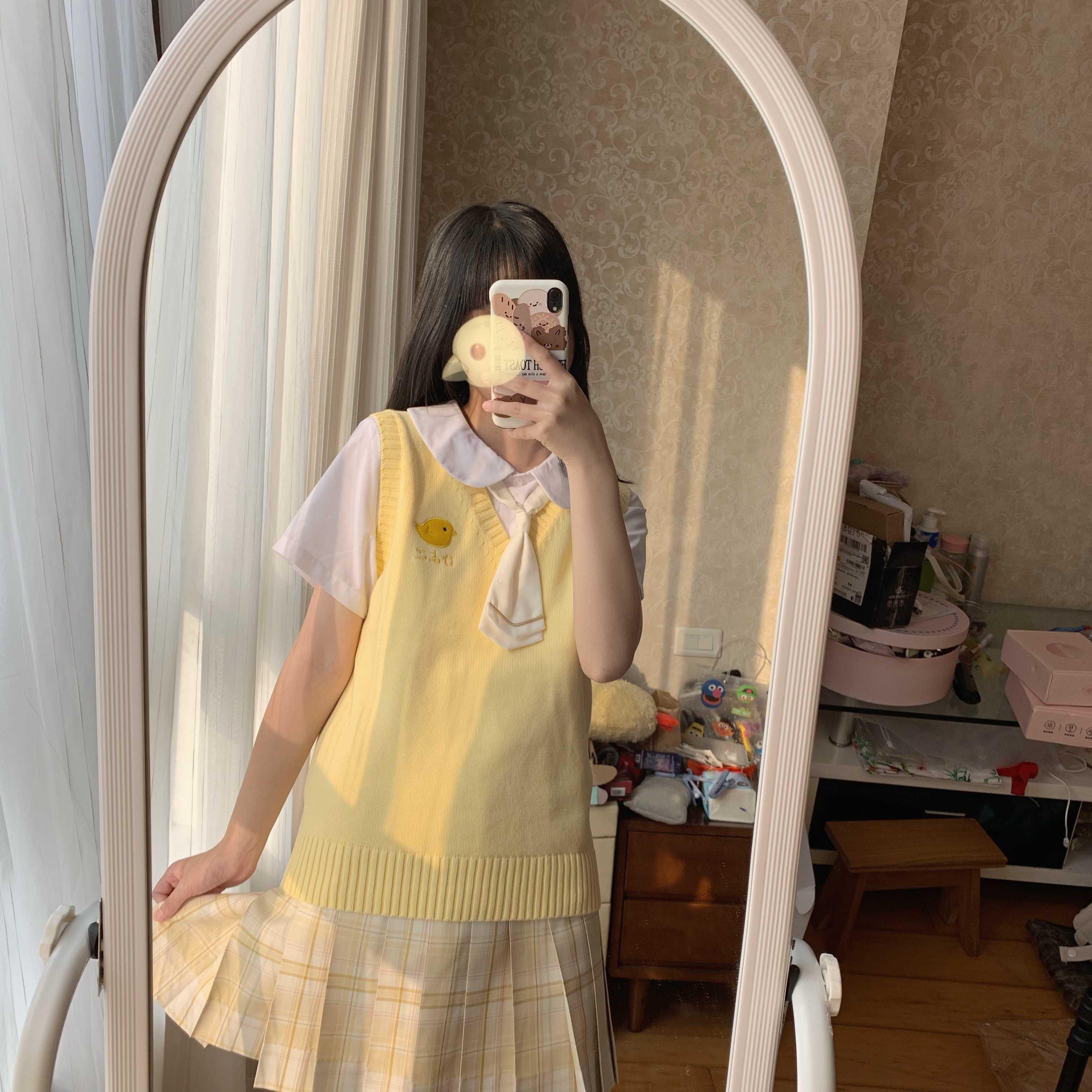 Áo Sweater Dệt Kim Không Tay Phong Cách Nhật Bản Xinh Xắn Dành Cho Nữ | BigBuy360 - bigbuy360.vn