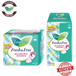 Băng vệ sinh ban ngày siêu mỏng cánh 22cm lauríer fresh & free