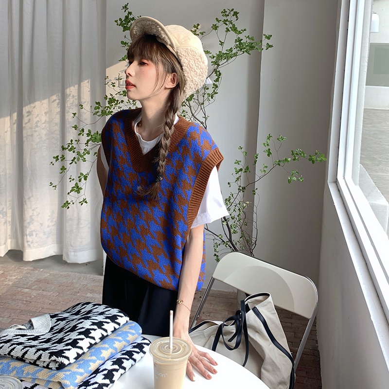 【Hàng sẵn】Áo gile len nữ vintage  hàng  loại 1 | BigBuy360 - bigbuy360.vn