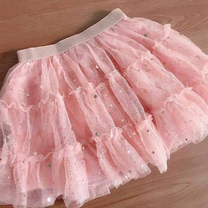 Chân váy xòe bé gái màu hồng siêu xinh