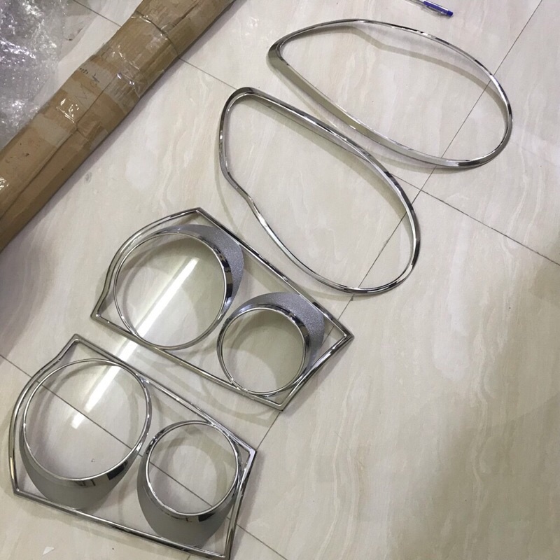 Bộ Ốp viền đèn Pha và hậu mạ crom Kia Morning 2008-2011