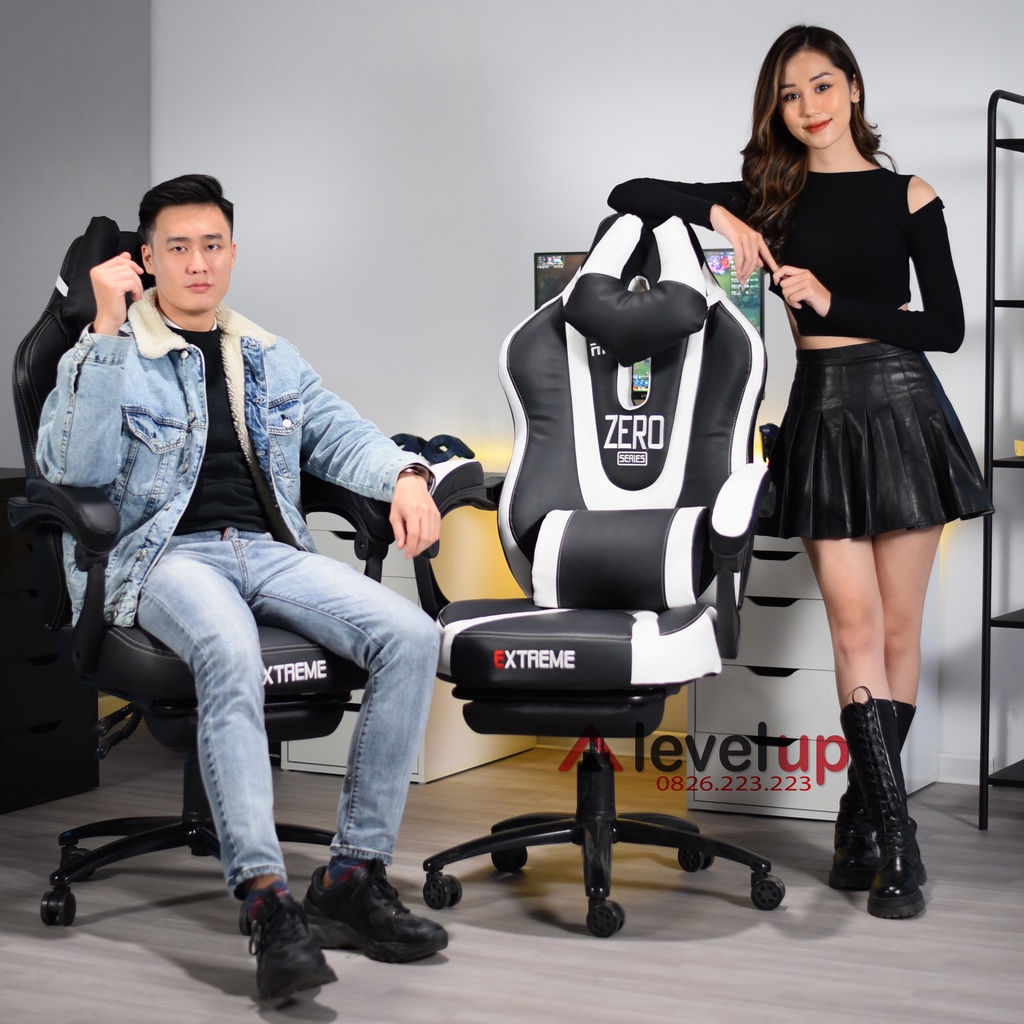 Ghế gaming, chơi game, ghế xoay văn phòng - Extreme Zero Có Kê Chân, Ngả Lưng, Nâng Hạ - Bảo Hành 12 Tháng