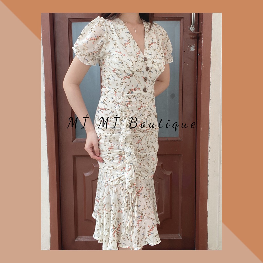 ( ẢNH THẬT) Đầm Nữ Cổ V Dáng Đuôi Cá