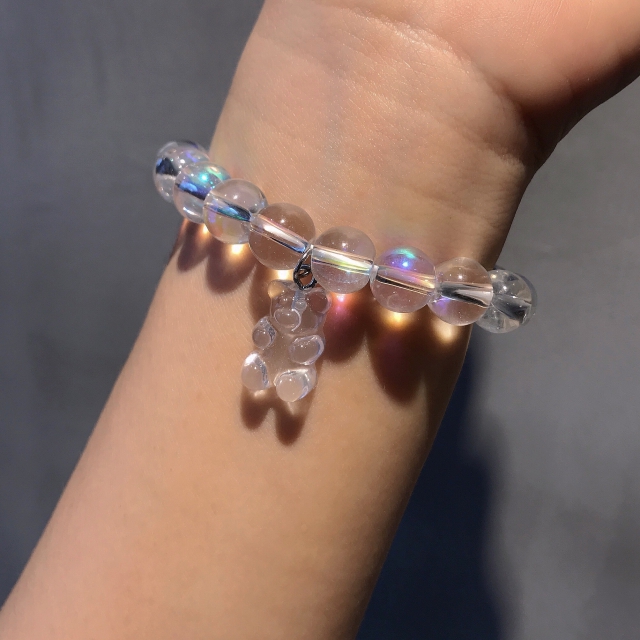 Vòng Đeo Tay Chuỗi Hạt Pha Lê Hình Chú Gấu Đáng Yêu