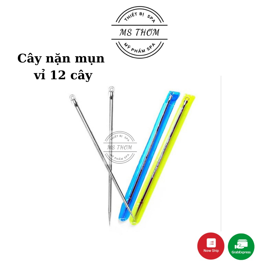 Cây Nặn Mụn 2 Đầu - Que Nặn Mụn Cao Cấp Inox (Có Bao Đi Kèm)