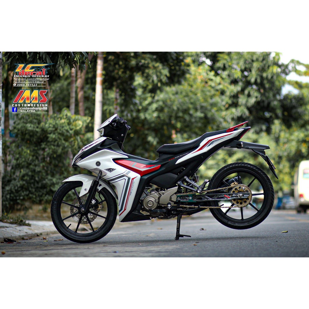 TEM RỜI mẫu Y16ZR cho Exciter 155 trắng đỏ đen - chuẩn form dễ dán