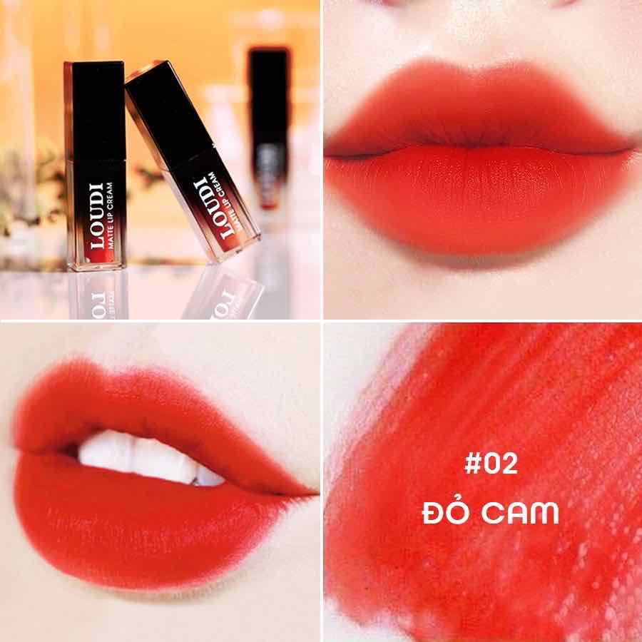 Son Lì Không Chì Loudi Màu Đỏ Cam Số 2