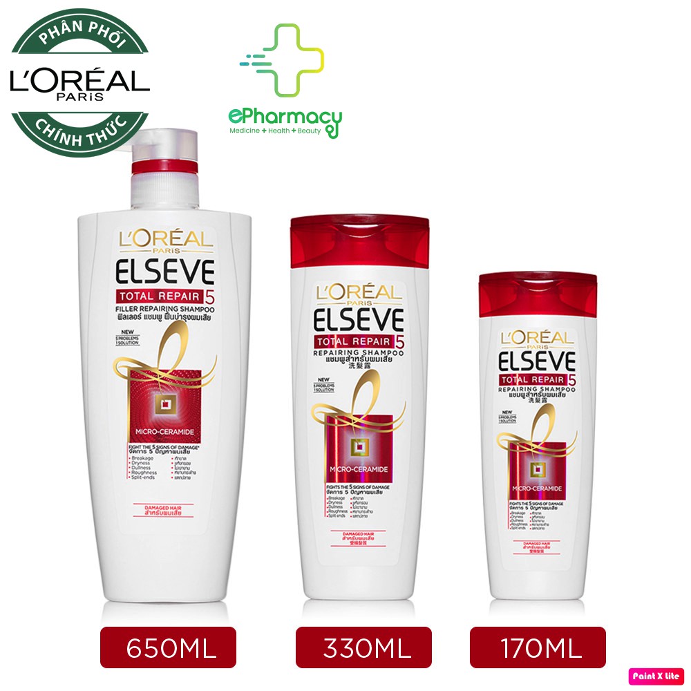 Dầu gội L'oreal Paris Elseve Total Repair 5 Repairing Shampoo phục hồi tóc toàn diện