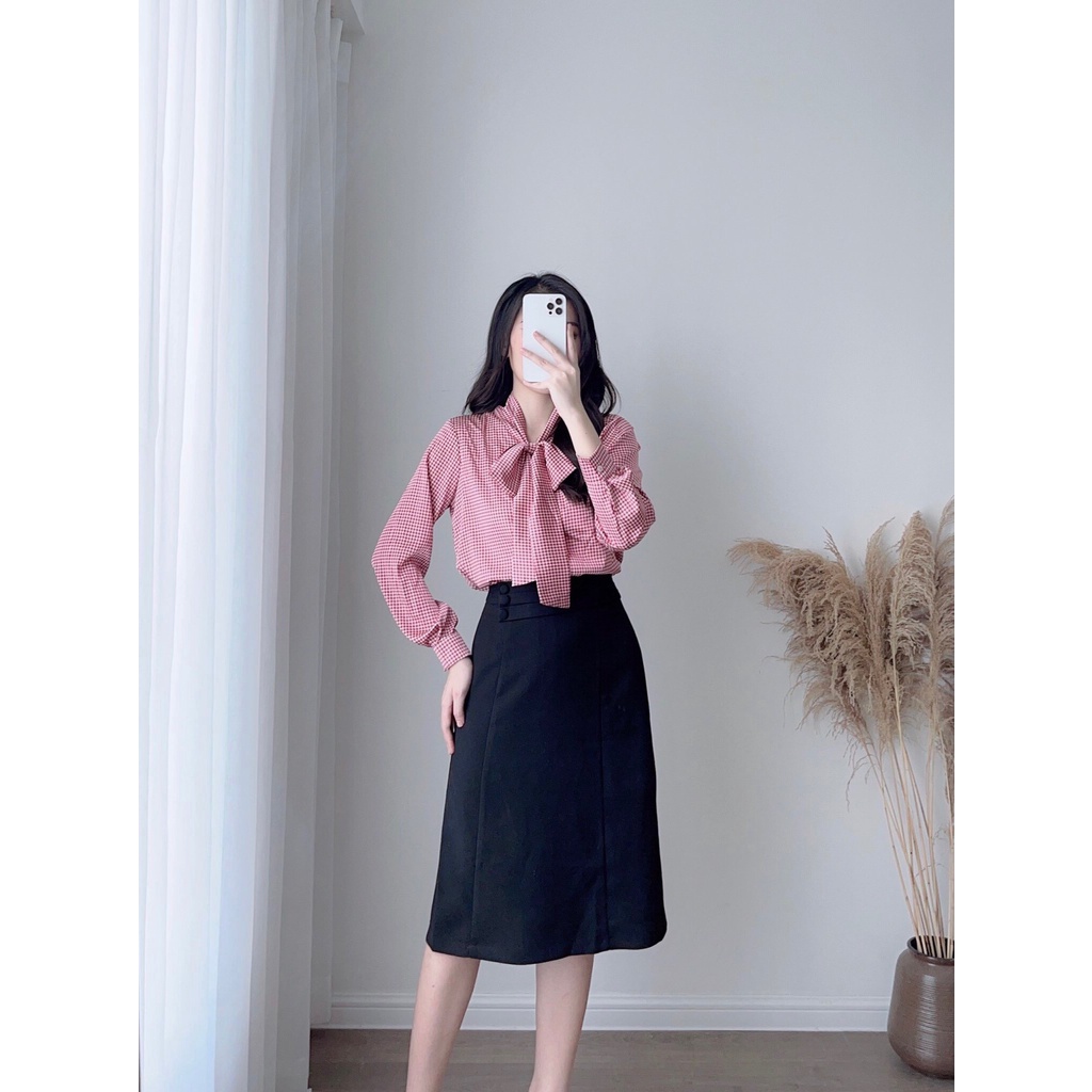 Áo Sơ Mi Nữ Công Sở Hoa Tiết Zic Zac Cổ Nơ Thanh Lịch Zym's House - K132