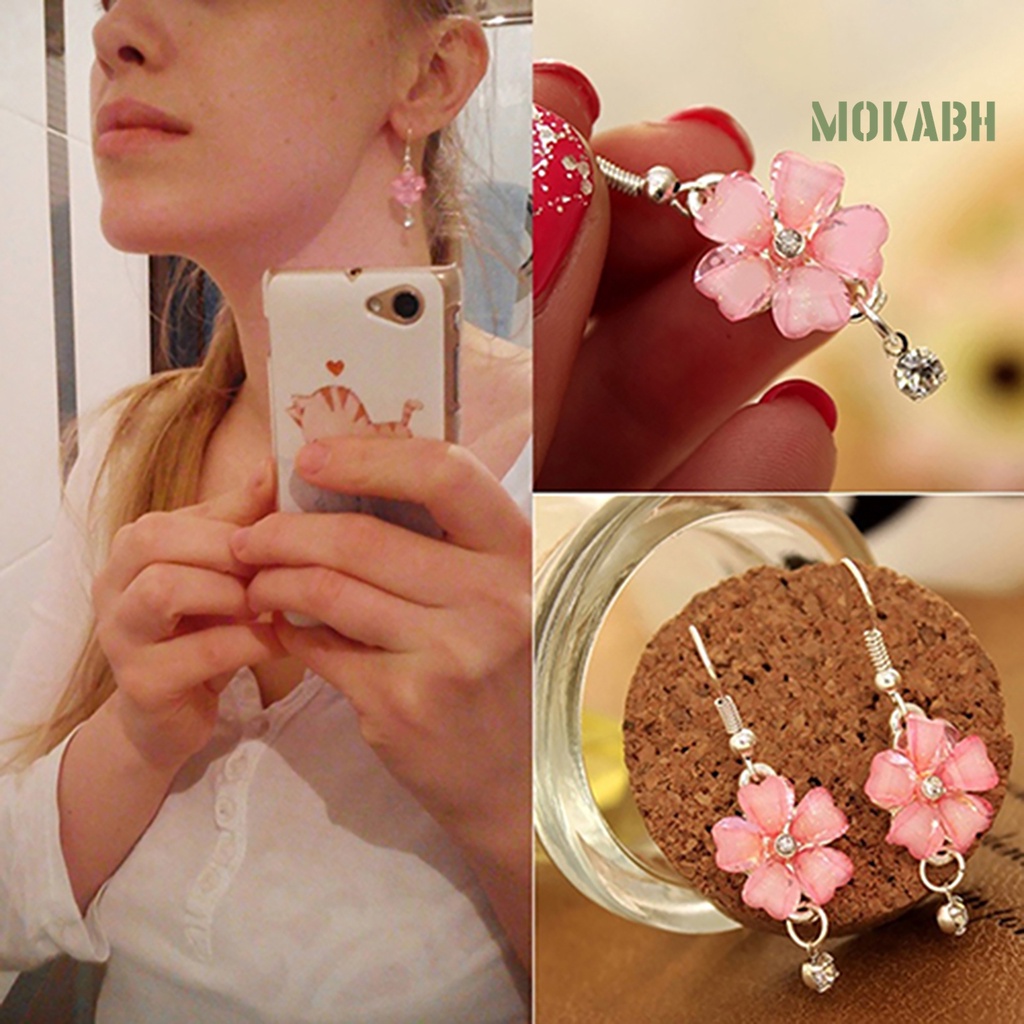 Bông Tai Hình Cánh Hoa Đính Đá Sang Trọng Thời Trang Dự Tiệc Cưới