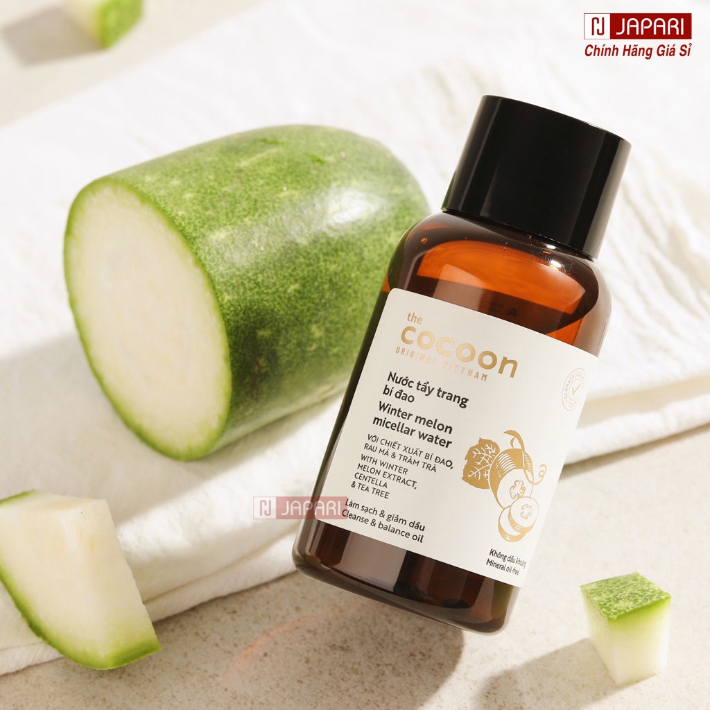 Nước Tẩy Trang Bí Đao Cocoon 500ml/140ml Chính Hãng - Tẩy Trang Cocoon Việt Nam Cho Da Dầu Mụn, Khô, Nhạy Cảm Japari