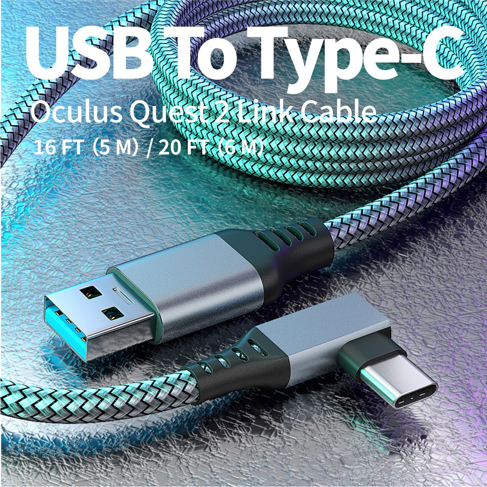 Cáp Sạc Dài 5m Cho Kính Thực Tế Ảo Oculus Quest 2 Vr Usb 3.1 Sang USB C